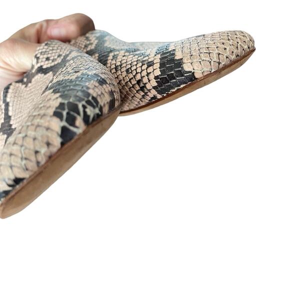 Pour La Victoire Sebina Snakeskin Print Leather Mules Tan Black size 9.5 - Picture 5 of 9